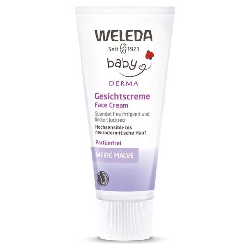 Weleda Bio fehér mályvás natúr baba arckrém érzékeny, ekcémás bőrre -50 ml