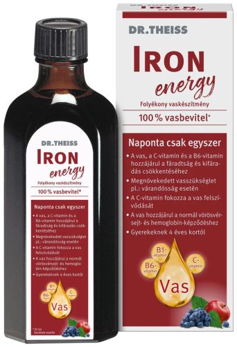 Dr. Theiss IRON energy vassal és vitaminokkal, édesítőszerrel - 250 ml