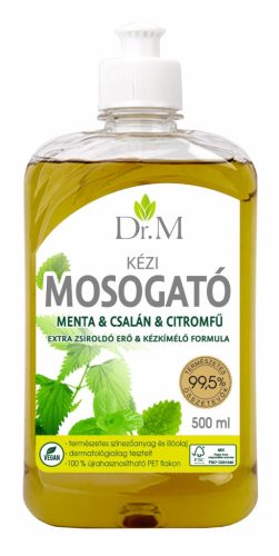 Dr.M Kézi mosogatószer mosódióval - menta, csalán és citromfű - 500 ml