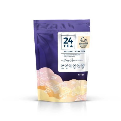 24 Tea Blueberry Cupcake Soba Tea - áfonyás muffin hajdina tea, 100 g